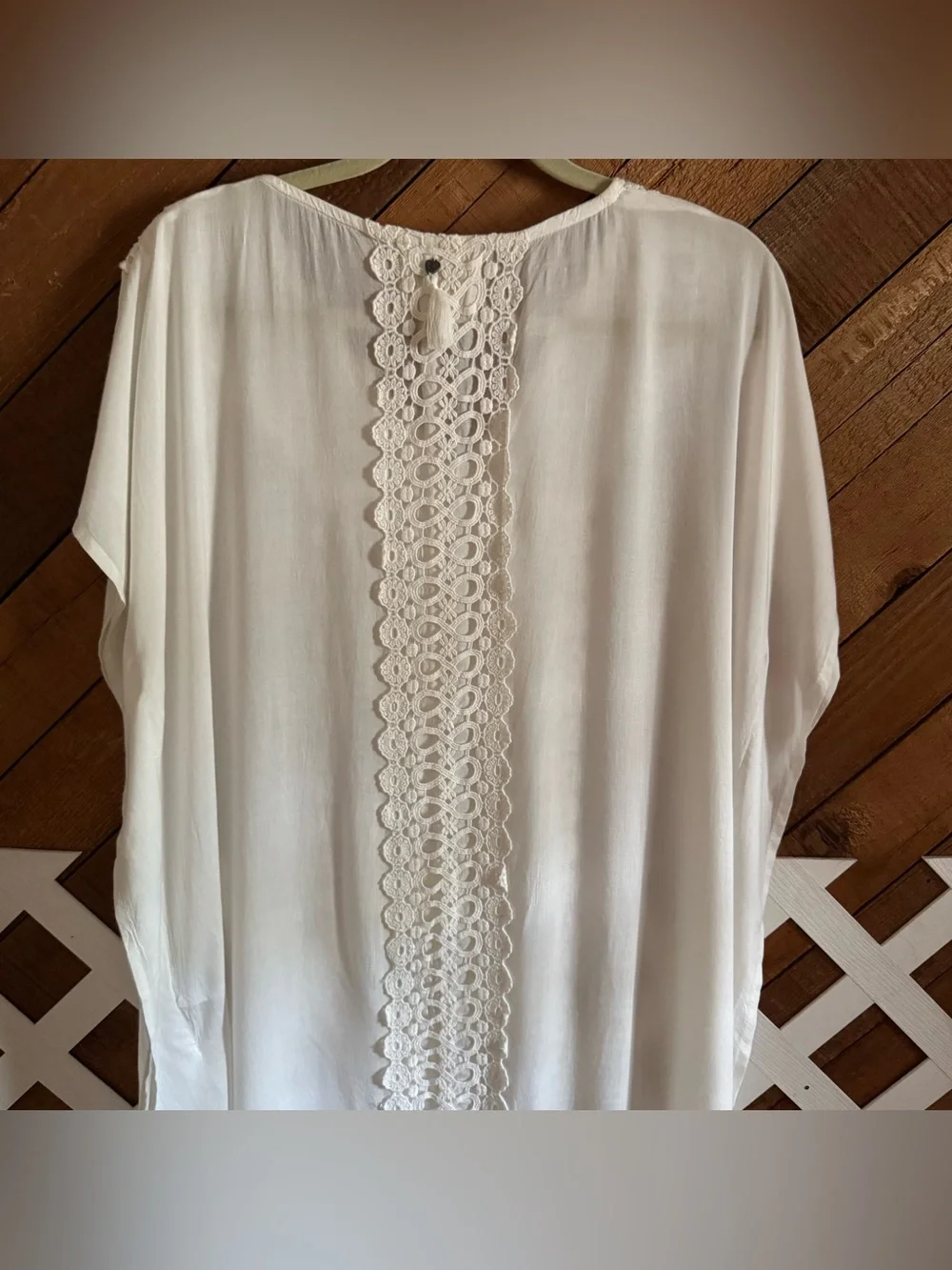 Z&L Europe White eyelet lace swim cover up dress